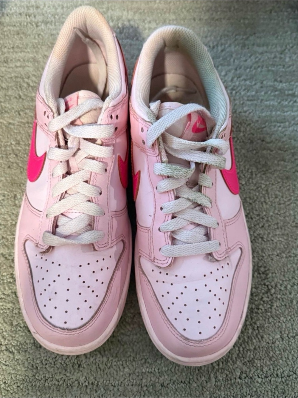 Nike Pink Low-Top Sneakers with Hot Pink Swoosh